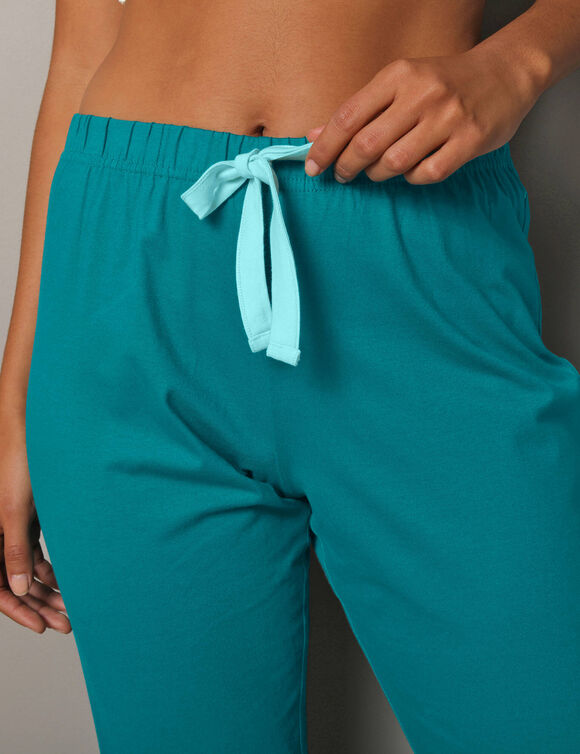 Pantacourt base imprimée bucolique - coton jersey (émeraude) Pantacourt base imprimée bucolique - coton jersey (émeraude)